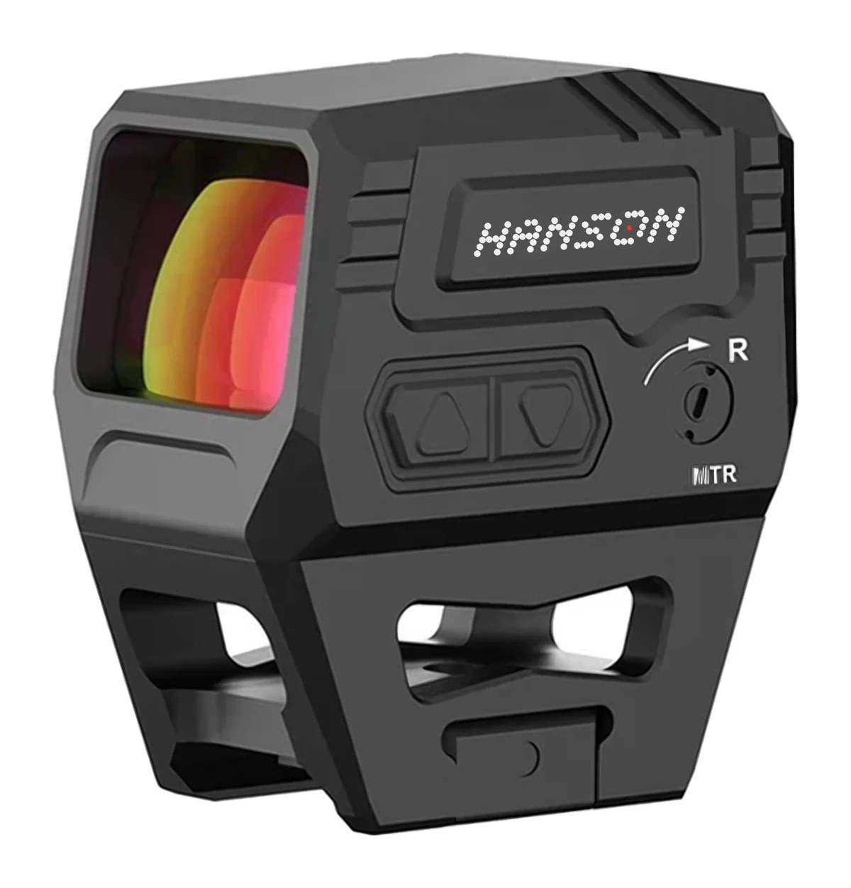 Hanson M1 Pro enclosed red dot sight on its mount